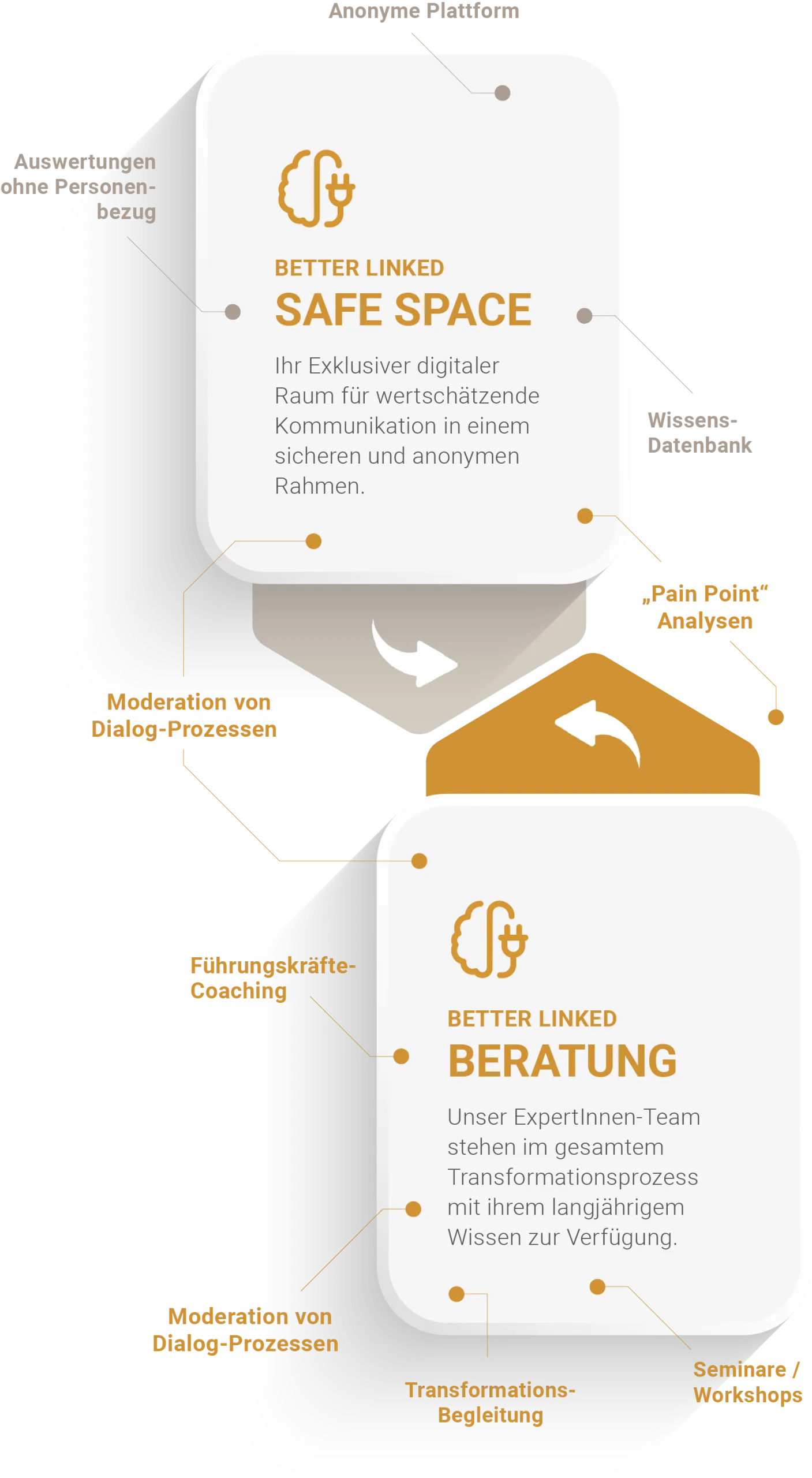 Better Linked - Business-Coaching - Infografik Beratungsprozess und Coaching Plattform